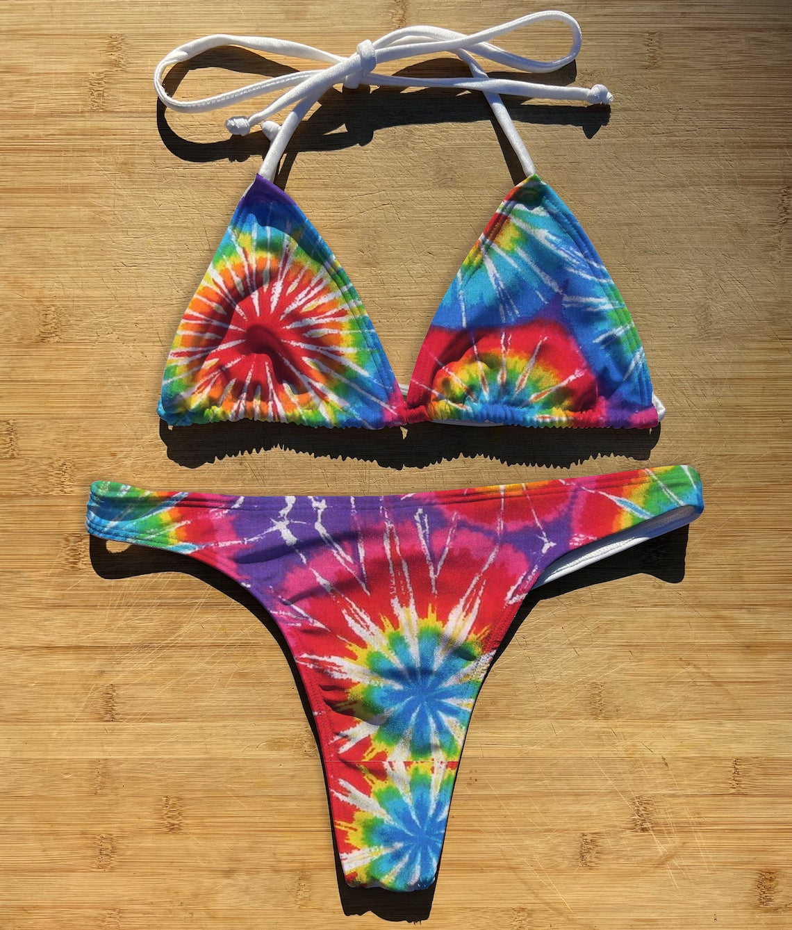 Tie Dye Swimwear Bikini 2 Piece Set Thong Brazilian or Full Cover Saint Rose Swimwear